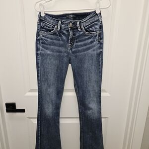 Silver Jeans Wide Leg Flare Jeans in Medium Blue Wash